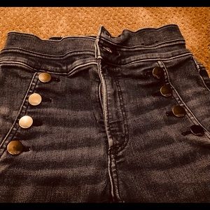 High waisted button up jeans